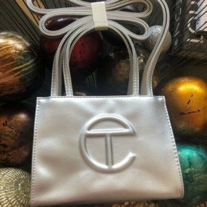 Telfar Small Silver Shopping Bag